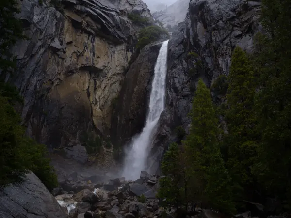 Yosemite Falls, photographed in Yosemite, California.